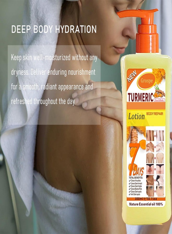 Grospe Soft 7 Turmeric Oil Body Lotion, Turmeric Oil Lotion for Skin, Tumeric Lotions for Bodys, Body Lotion for Women Moisturizing & Smoothing All Skin Types 10 Fl Oz - Image 4